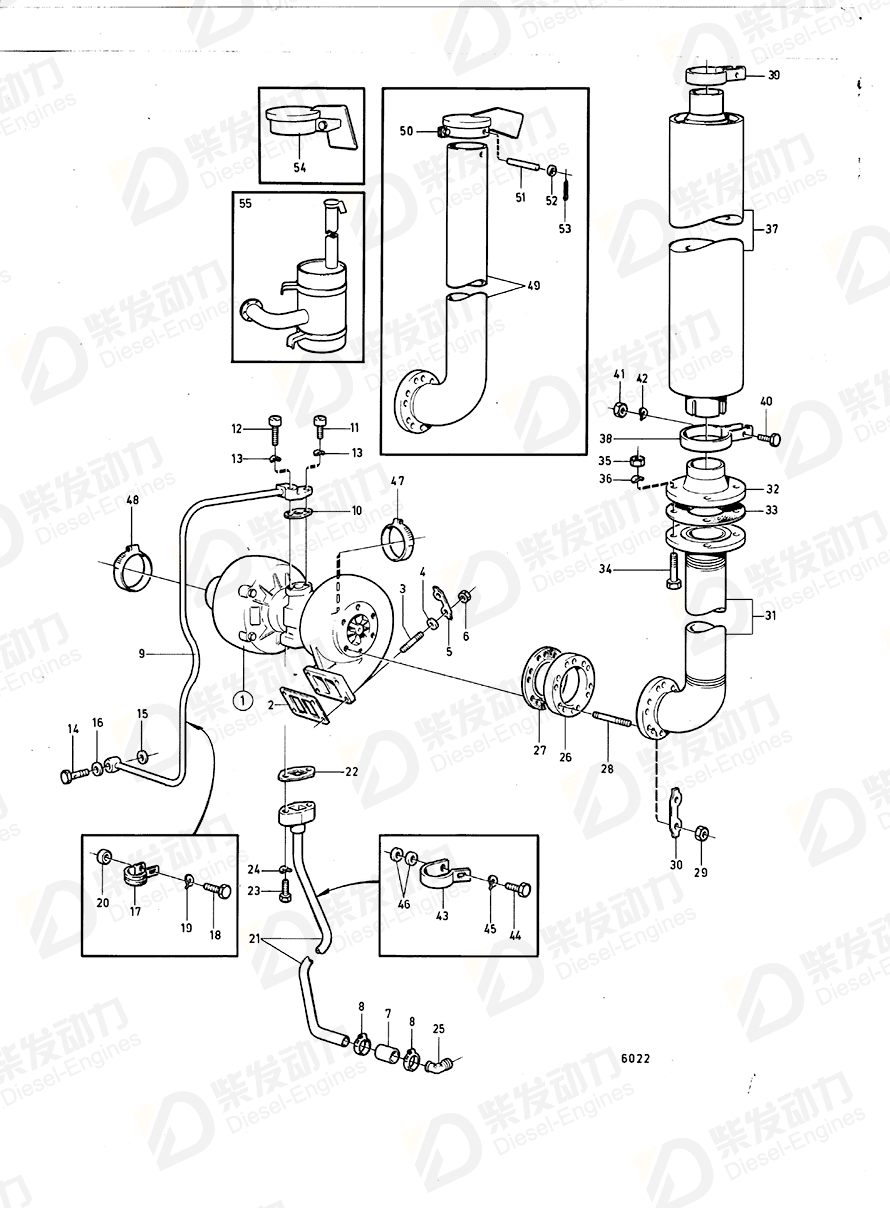 volvo penta Turbocharger 843509 Drawing volvo penta Turbocharger 843509 Drawing